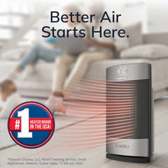Lasko Ellipse 12" Table Top Heater (remote, timer, thermostat, tip-over switch, child lock, silver)