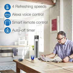 Lasko Xtra Air 48" Tower Fan (4-speed, remote, timer, alexa enabled, white)