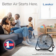 Lasko QuickMount® 20" High Velocity Floor & Wall Mount Fan (3-speed, manual, black)