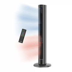 Lasko All Season Tower Fan and Space Heater with Remote, FH515, Black