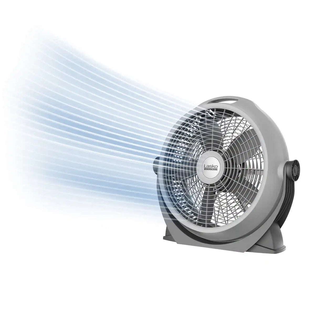 Lasko Wind Machine® 20" Air Circulator Floor Fan (3-speed, manual, 360° airflow, gray)