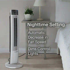 Lasko Wind Tower® 36" Tower Fan (4-speed, remote, timer, white)
