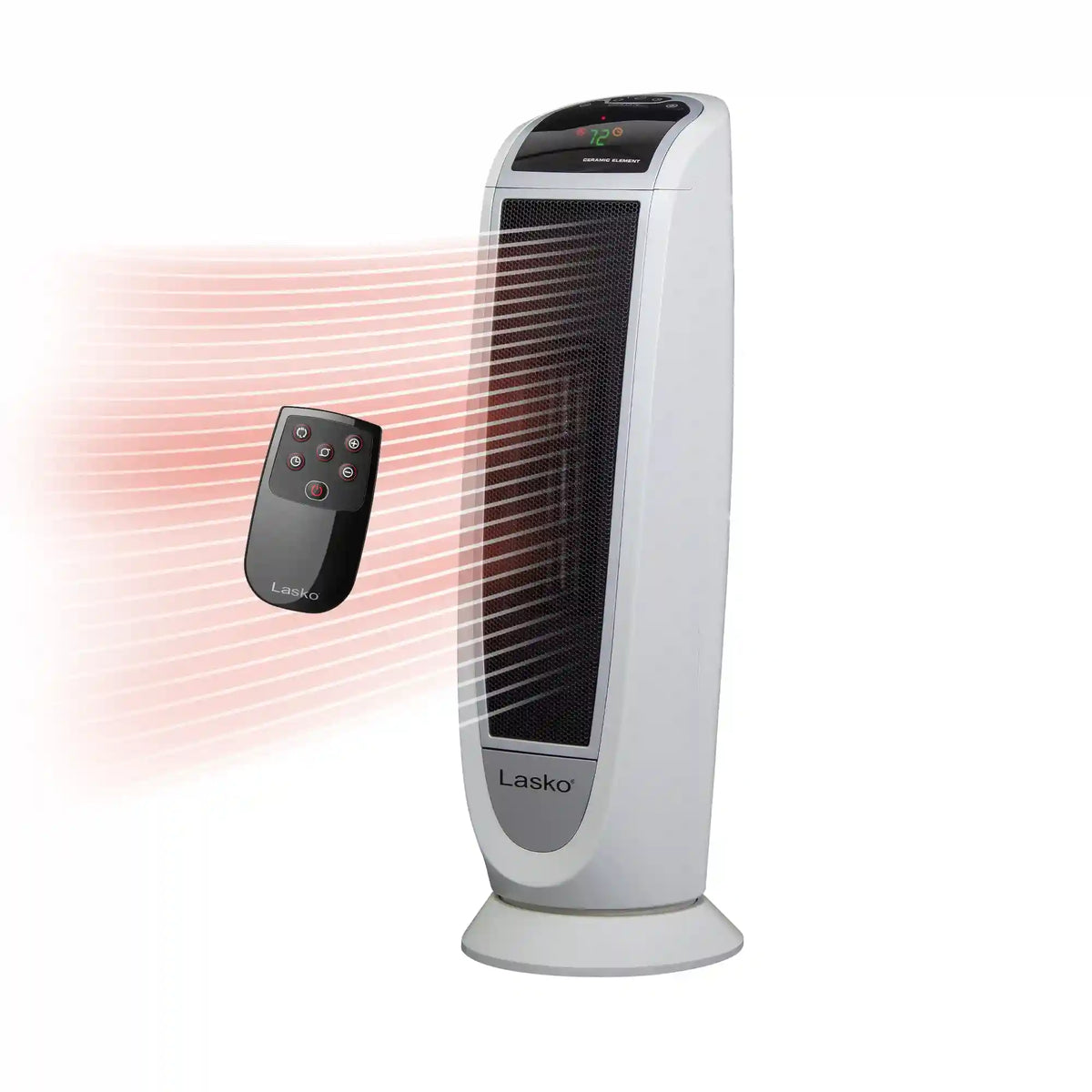 Lasko 22" Digital Ceramic Tower Heater (2 heat settings, remote, timer, white)