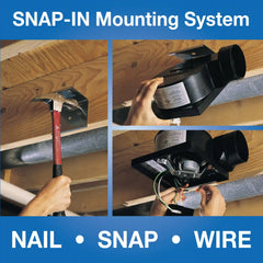 Air King 70 CFM Snap-In Exhaust Fan (ENERGY STAR® Certified, ceiling mounted, light, white)