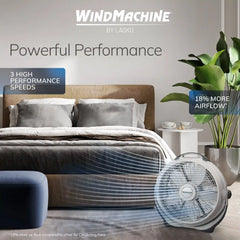 Lasko Wind Machine® 20" Air Circulator Floor Fan (3-speed, manual, 360° airflow, gray)