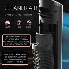 Lasko CXF36 Filter Replacement 3 Pack for OST100 Ascend Tower Fan and RST200 Apex Tower Fan