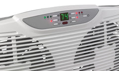 Lasko 3-Speed Electrically Reversible Twin Window Fan with Remote Control, W09550, White