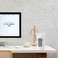 Lasko HF11200 HEPA 11" Table Top Air Purifier (3-speed 3-stage filtration, white)