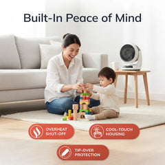 Lasko Whirlwind Heat™ Orbital Space Heater (3 heat settings, 3-speed, remote, timer. white)