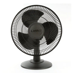 Lasko 12" Table Top Fan (3-speed, manual, 180° oscillation, black)