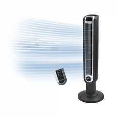 Lasko 36" Tower Fan (3-speed, remote, timer, 60° oscillation, black)