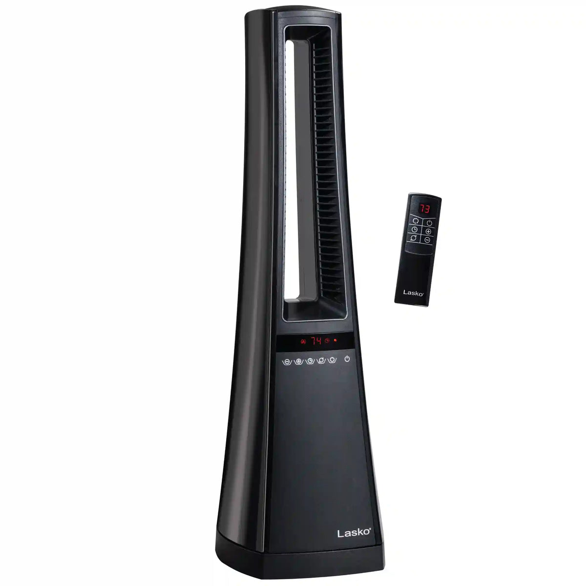 Lasko Air Logic 27" Bladeless Tower Heater (2 heat settings, remote, timer, black)