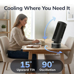 Lasko WhisperForce™ DC 14" Table Top Fan (12-speed, remote, timer, black)