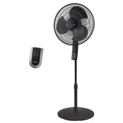 Lasko 16" Pedestal Fan (4-speed, remote, timer, thermostat, black)