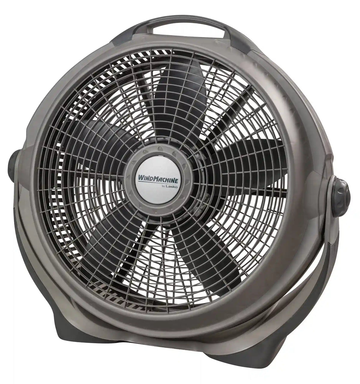 Lasko Wind Machine® 20" Air Circulator Floor Fan (3-speed, manual, 360° airflow, dark gray)