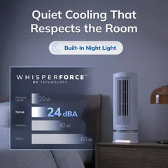 Lasko WhisperForce™ DC 14" Table Top Fan (12-speed, remote, timer, white)